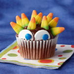 Spike Hair Candy Corn Cupcake